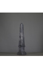 Obélisque sculpté en marbre gris de 40 cm taille M