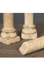 Conjunto de 3 columnas de piedra arenisca estilo siglo XVIII