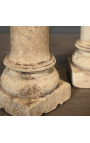 Conjunto de 3 columnas de piedra arenisca estilo siglo XVIII