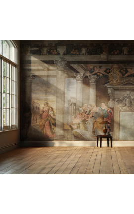 Zeer groot panoramisch behang "A la cour" - 13 m x 2,5 m