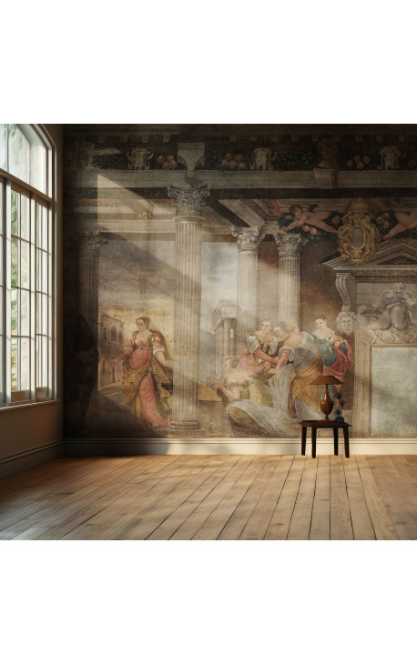 Very large panoramic wallpaper "A la cour" - 13 m x 2.5 m