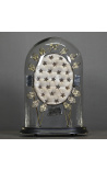 Globe de mariée ovale en verre sur support en bois Au médaillon