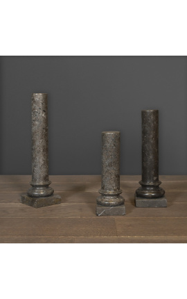 Conjunto de 3 colunas de mármore preto estilo século XVIII