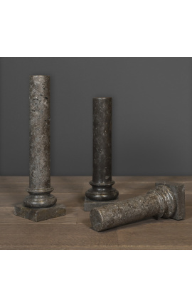 Набор из 3 черных мраморных колонн XVIII века