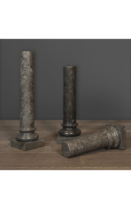 Set of 3 18th century style black marble columns