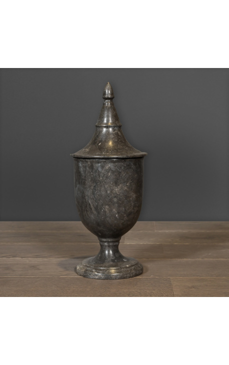 XIXth century - style black marble pharmacy pot