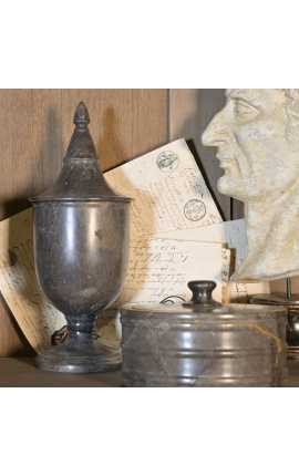 XIXth century - style black marble pharmacy pot