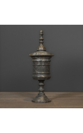 Vlaamse urn in zwart marmer, 18e-eeuwse stijl