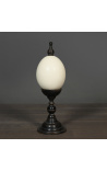 Oeuf d'autruche sur balustre en bois avec base ronde