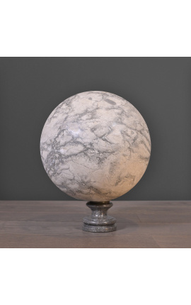 Grey and white marble sphere - Size L