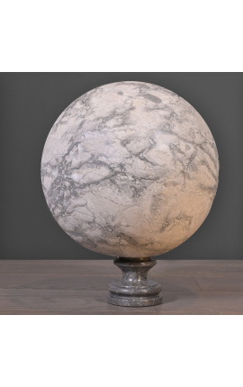 Sphère en marbre gris et blanc - Taille XL