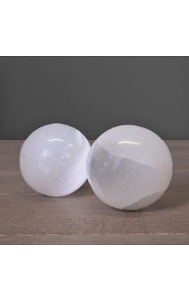 Set mit 2 Selenitkugeln