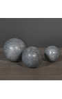 Set of 3 gray marble spheres