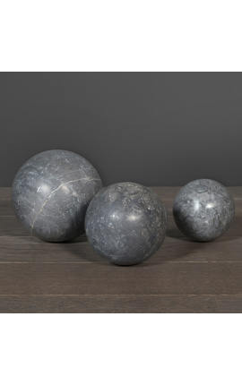 Set di 3 sfere in marmo grigio
