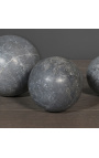 Set of 3 gray marble spheres