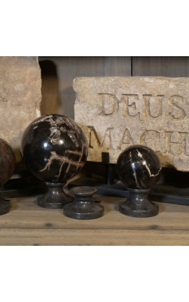 Ensemble de 3 soles (XS) en marbre noir en marbre noir štýlu XIXème