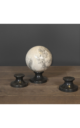 Conjunt de 3 bases (XS) en marbre negre d'estil negre XIX
