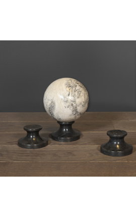 Ensemble de 3 socles (XS) en marbre noir en marbre noir de style XIXème