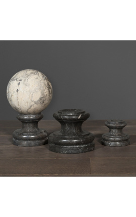 Ensemble de 3 socles en marbre noir en marbre noir de style XIXème