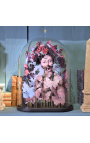 Анаморфоза в стъклен овален купол на дървена стойка "Ла Бел"