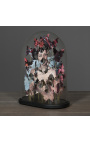 Anamorphose avec globe ovale en verre sur support en bois "La Belle"