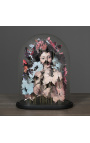 Anamorphose avec globe ovale en verre sur support en bois "La Belle"