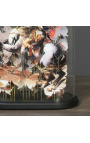 Anamorphose sous ball ovale en verre sur support en bois 