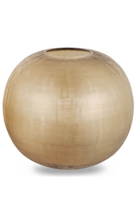 Very large round vase "Maddy" clear beige brown glass