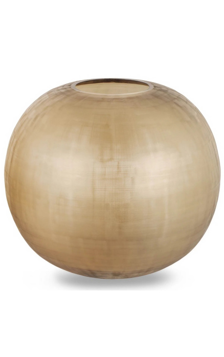 Very large round vase "Maddy" clear beige brown glass
