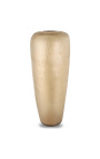 Très grand vase cylindrique "Maddy" en verre martelé beige clair