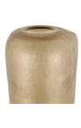 Très grand vase cylindrique "Maddy" en verre martelé beige clair