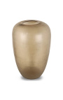 Grand vase cylindrique "Maddy" en verre martelé beige clair