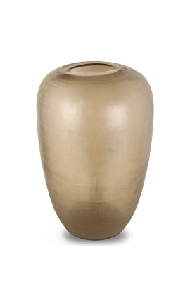 Grande vaso cilindrico "Maddy" in vetro beige marrone trasparente