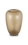 Голяма цилиндрична ваза Мади прозрачно бежово кафяво стъкло