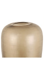 Grand vase cylindrique "Maddy" en verre martelé beige clair