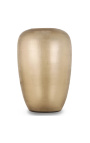 Grand vase cylindrique "Maddy" en verre martelé beige clair