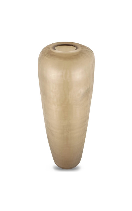 Very large cylindrical vase "Maddy" clear beige brown glass