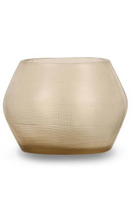 Tealight &quot;Maddy&quot; helder beige bruin glas