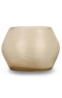 Tealight "Maddy" helder beige bruin glas