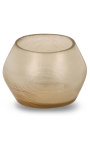 Tealight "Maddy" clear beige brown glass