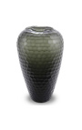 Mycket stor vas "Jimmy" grågrönt glas med geometriska fasetter - Storlek L