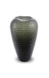 Vaso molto grande Jimmy vetro grigio-verde con sfaccettature geometriche - Dimensioni L