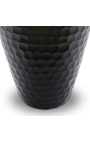Veldig stor vas "Jimmy" grågrønt glas med geometriske fasetter - Størrelse L