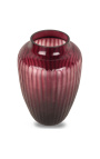 Sehr große Vase "Amélie" vase in Aubergine-farbigem Glas mit abgestreiften Facetten - Größe L