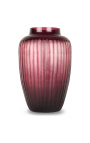 Очень большая ваза "Amélie" ваза в аубергине-окрашенное стекло с порезанными гранями - Размер L