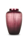 Very large vase Amélie vase in aubergine-colored glass with striated facets - Size L