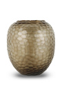 Vase "Jimmy" rauchgraues Glas mit geometrischen Facetten - Größe S