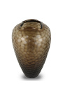 Большой ваза "Джимми" дым-серое стекло с геометрическими гранями - Размер М