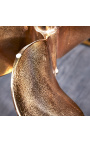 Taula lateral rodona "Helix" alumini i acer color daurat