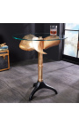 Table d'appoint ronde "Helix" en aluminium et acier couleur doré